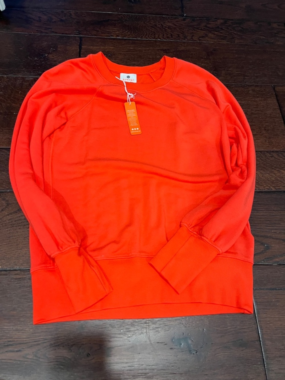 Sundry Neon Orange Crewneck Sweatshirt - Picture 3 of 4